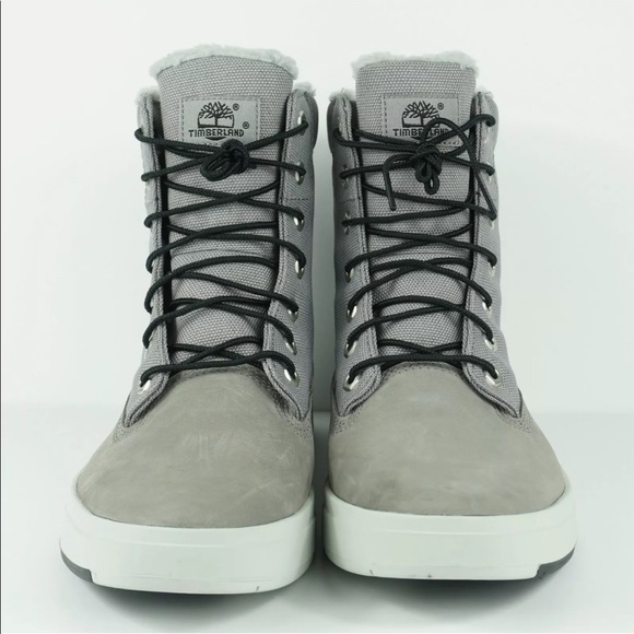 Timberland Davis Square Roll Top Faux Fur Nubuck Boots Mens Grey A2KAE - Picture 10 of 11